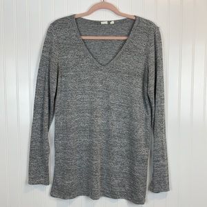 Gap Heathered Gray Long Sleeve Top